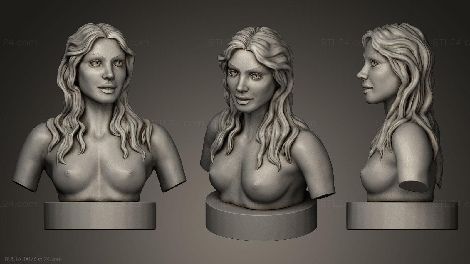 Бюсты и головы античные и исторические (Молодая девушка, BUSTA_0076) 3D модель для ЧПУ станка